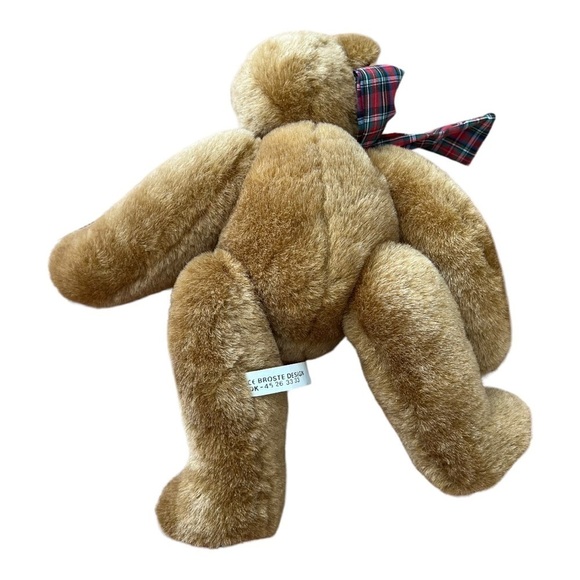 Ce Broste Design Teddy Bear‎ Jointed Brown Plaid Ears Paws 12” Stuffed Animal - Picture 4 of 5